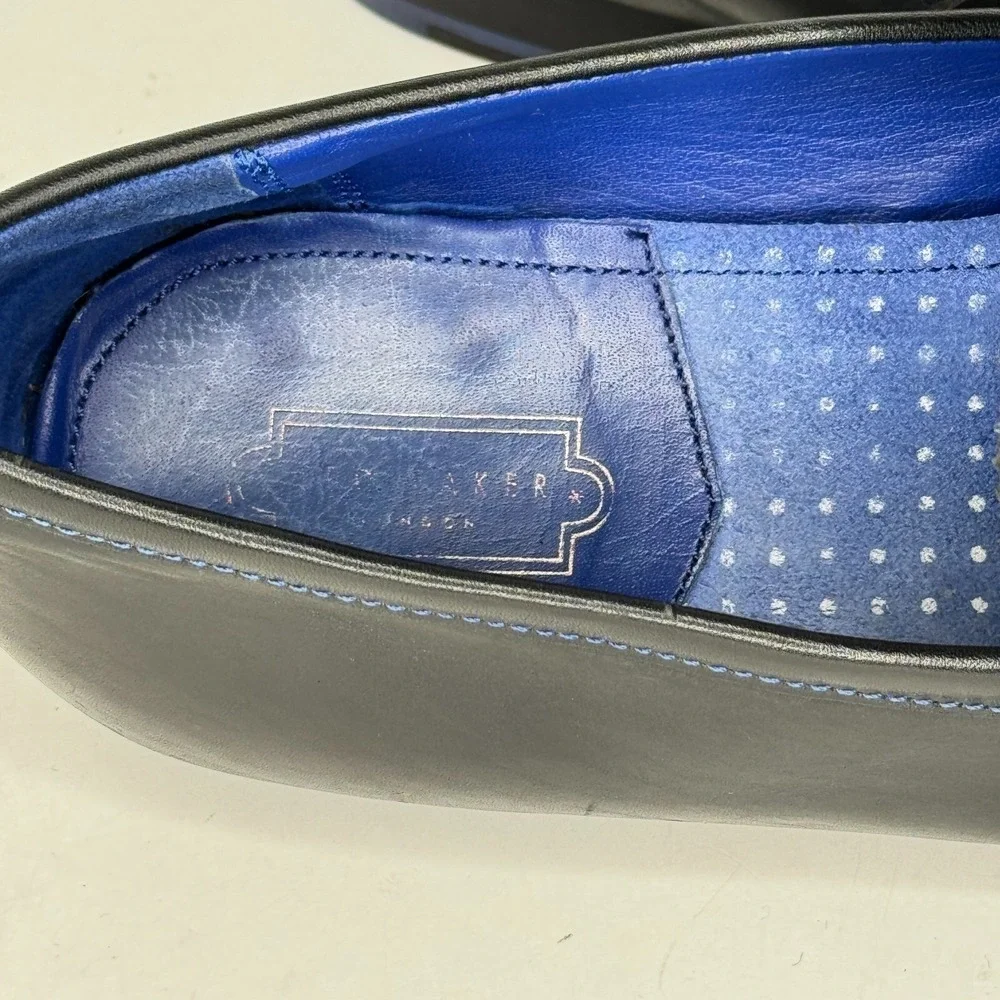 Ted Baker Dress Loafers Mens US10 UK9 Black Leather FOTIU Slip On Shoes Business